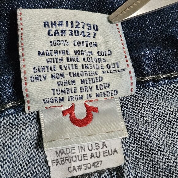 True Religion Jeans Womens 29 Billy Big QT Dark Wash Low Rise Boot Made In USA - Picture 10 of 11